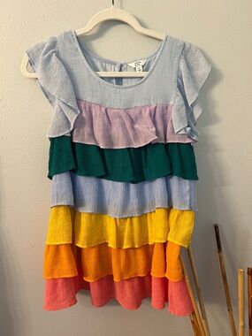 crown & ivy Multicolor Ruffle Tiered Girl's Top